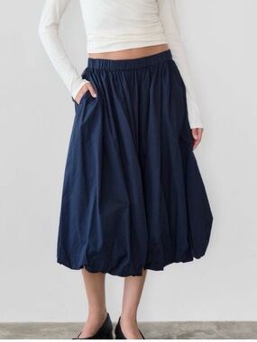 All:row Bubble Cotton Midi Skirt